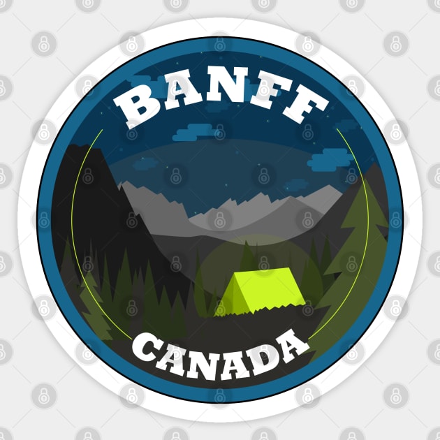 Camping in Banff Sticker by unclelindsey